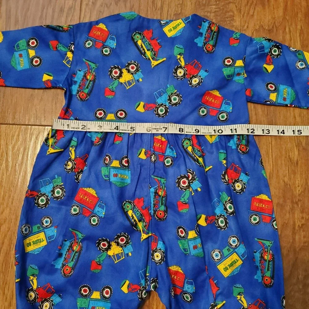 Vintage Handmade Tractor Truck Jumpsuit Baby Boy 6-9 Months